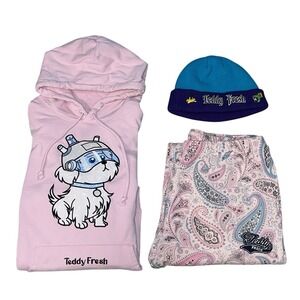 Teddy Fresh Bundle Rick & Morty Hoodie Looney Tunes Beanie Paisley Joggers Large